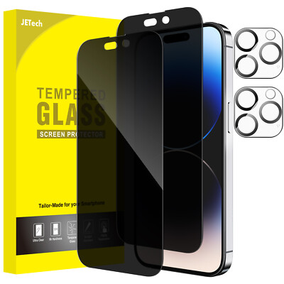 JETech Privacy Full Coverage Screen Protector for iPhone 14 Pro, 2-Pack