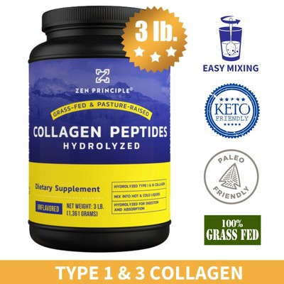 Grass-Fed Collagen Peptides Hydrolyzed 3 lb
