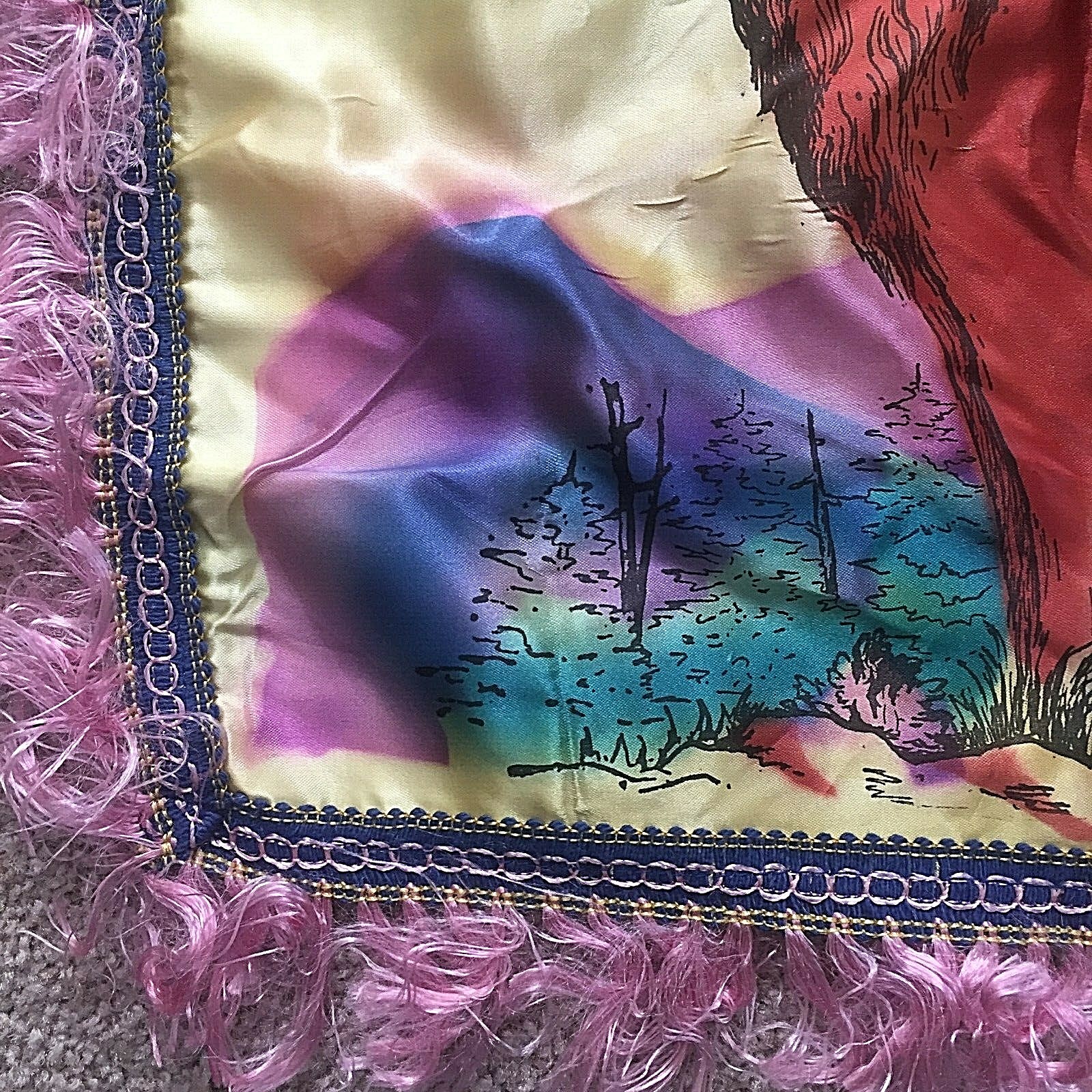 Vintage Souvenir Satin Pillow Cover BLACK HILLS, South Dakota, Beautiful Design