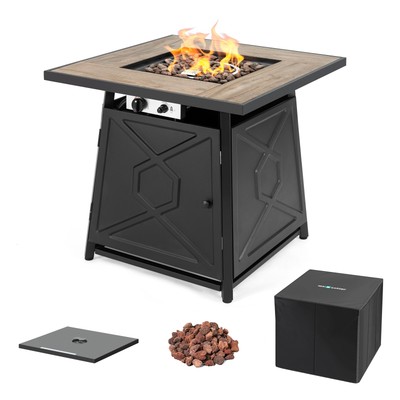Outdoor 28 Inch 50,000 BTU Propane Gas Fire Pit Table with