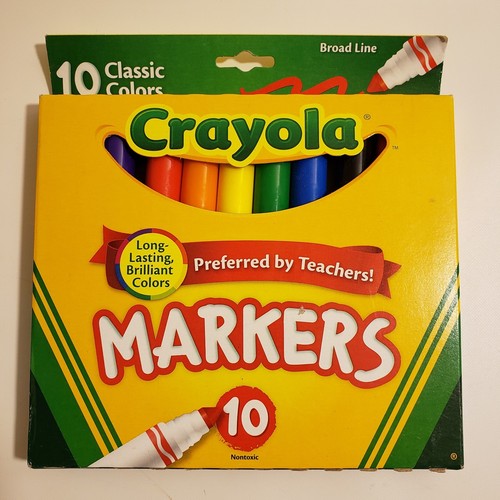 Crayola Broad Line Drawing/Coloring Markers Pack of 10 Classic Colors Kids Fun