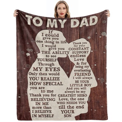 lpmisake Gifts for Dad from Son to My Dad Blanket Gift for Fathers Day Birthd...