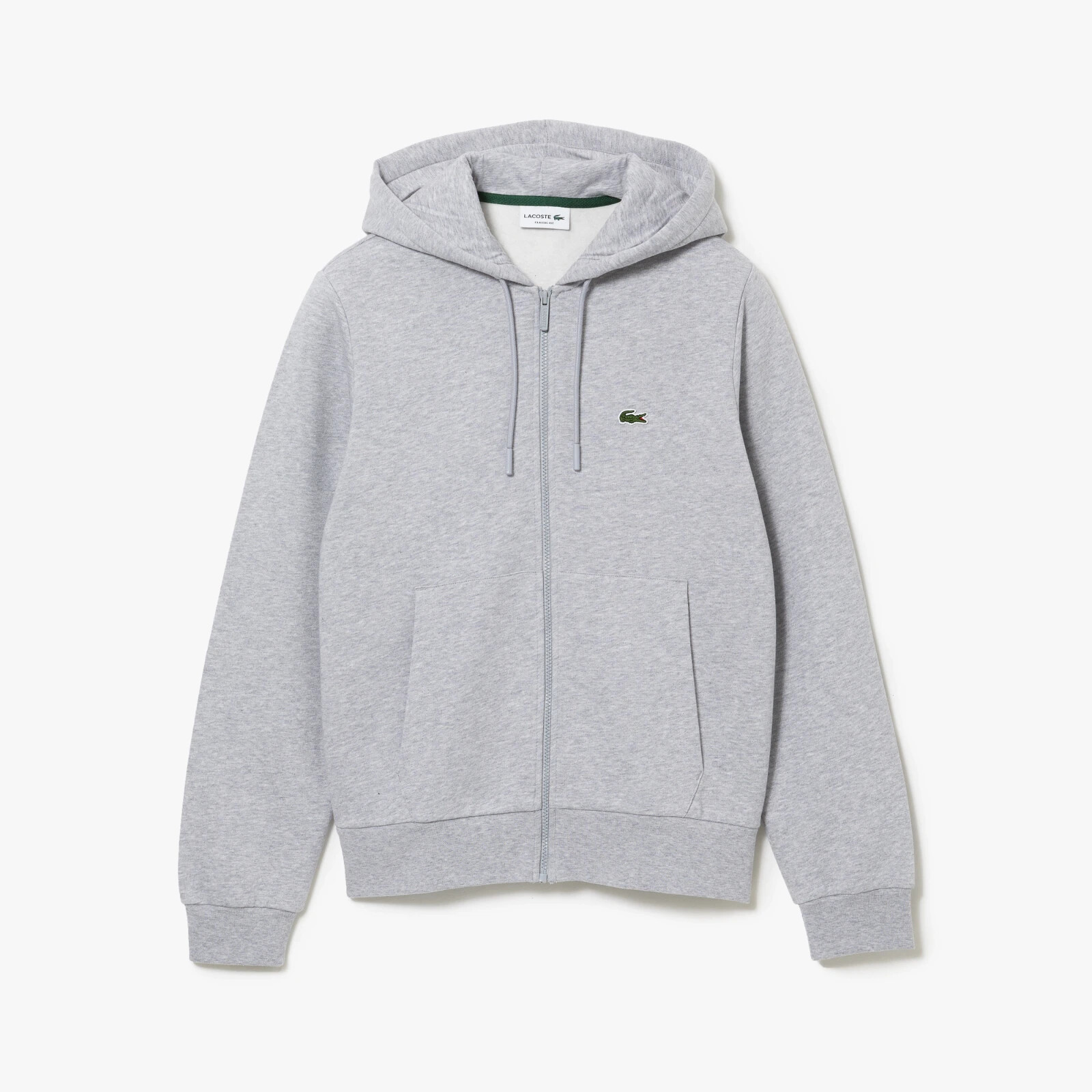 

Lacoste Мужская флисовая толстовка с карманом кенгуру и полной молнией Серый Китай SH962651CCA