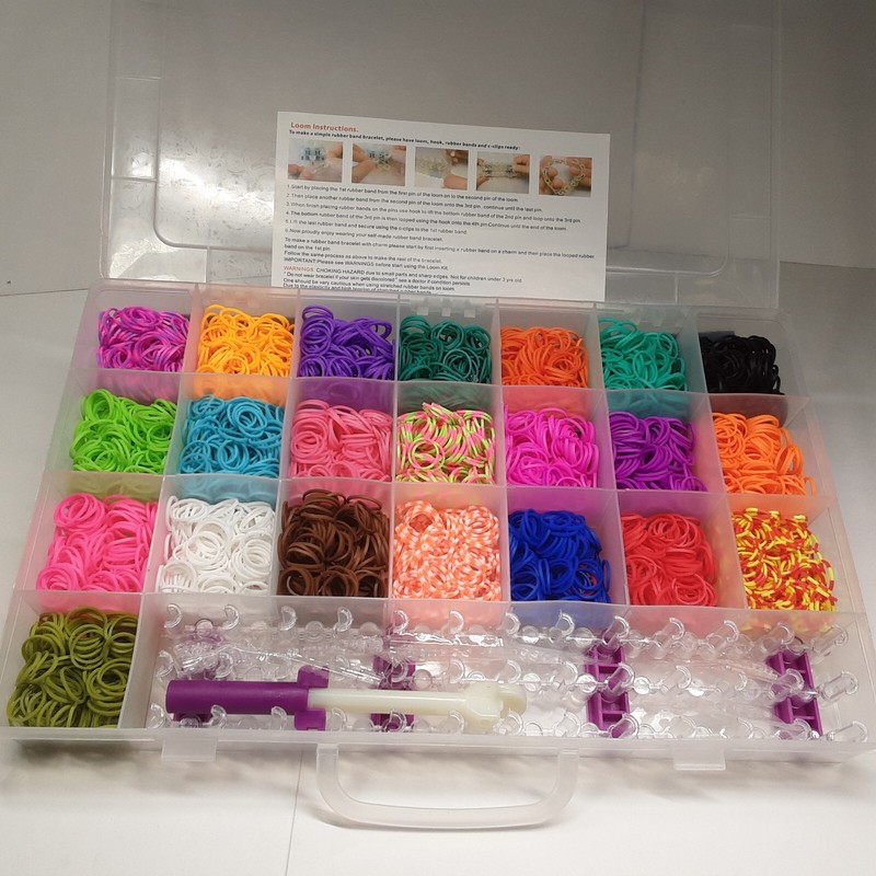 x2 Rainbow Bracelet Loom Kit - 20,000+ PIECE - Multi-Color
