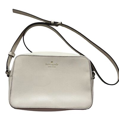 Kate Spade Harper beige leather crossbody bag purse WKR00062