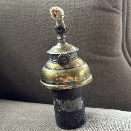 Lamp Brass & Tin  Fount Font & Burner  Made In Usa  Lamp Lantern