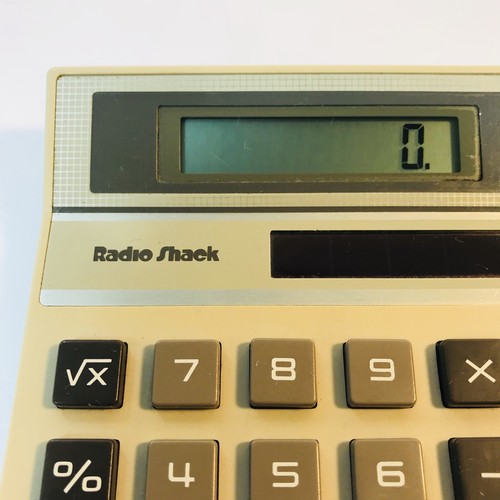 Radio Shack Vintage Retro Calculator Solar Powered EC-2006 65-962 Brown Tan