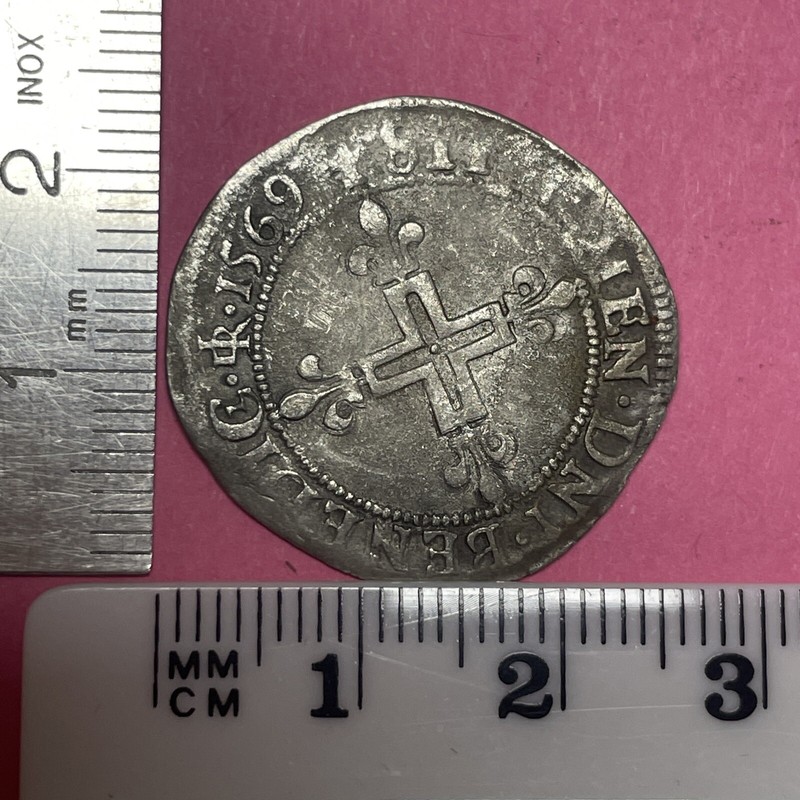 Monnaie Royale Charles Charles Ix Double Sol Parisis 1569 Troyes  D.1085 # 647