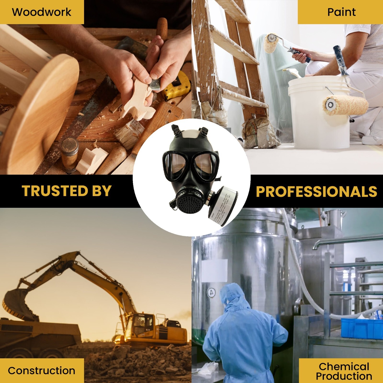 KYNG Gas Mask Respirator CBRN Face Mask w/NBC Sealed 40mm FILTER BOTTLE/HOSE!