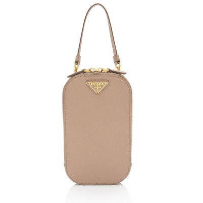 Prada Saffiano Leather Triangle Mini Bag