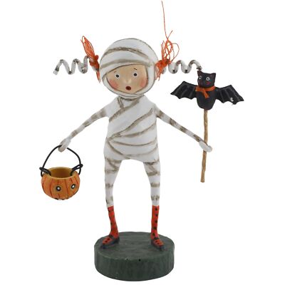 Lori Mitchell Halloween Minnie Mummy Boy Trick or Treater Folk Art Figure