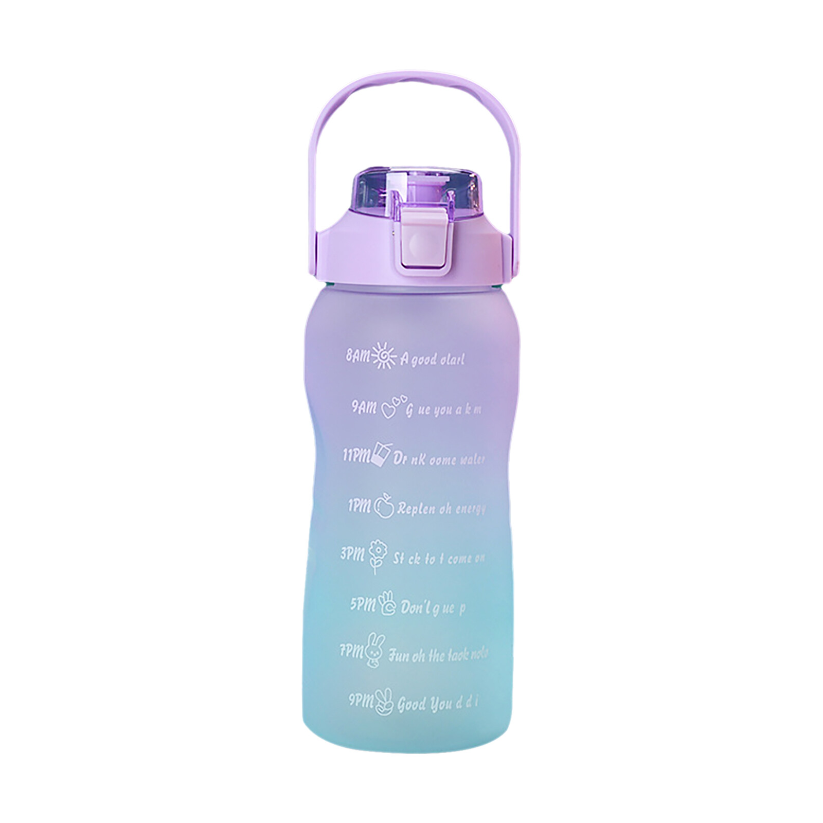 With Marker Straw Handle Leakproof Large Capacity Water Bott