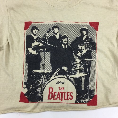 Vg Screen Stars 70s 80s The Beatles Photograph Ludwig Cut Off T-Shirt