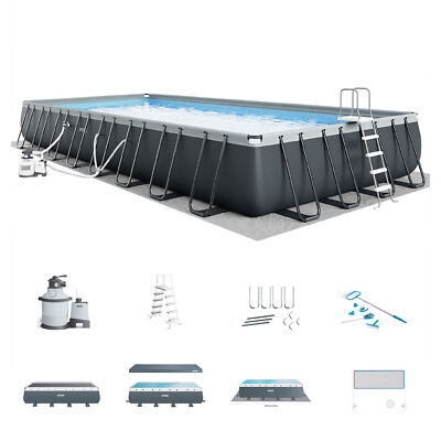 Intex 32' x 16' x 52'' Ultra XTR Rectangular Outdoor Swimming Pool Set with Pump