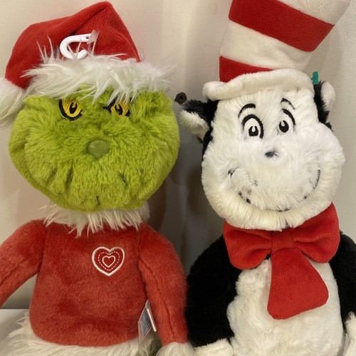 Aurora World 15900 19 inch Grinch Santa and cat in the hat plush lot - P1