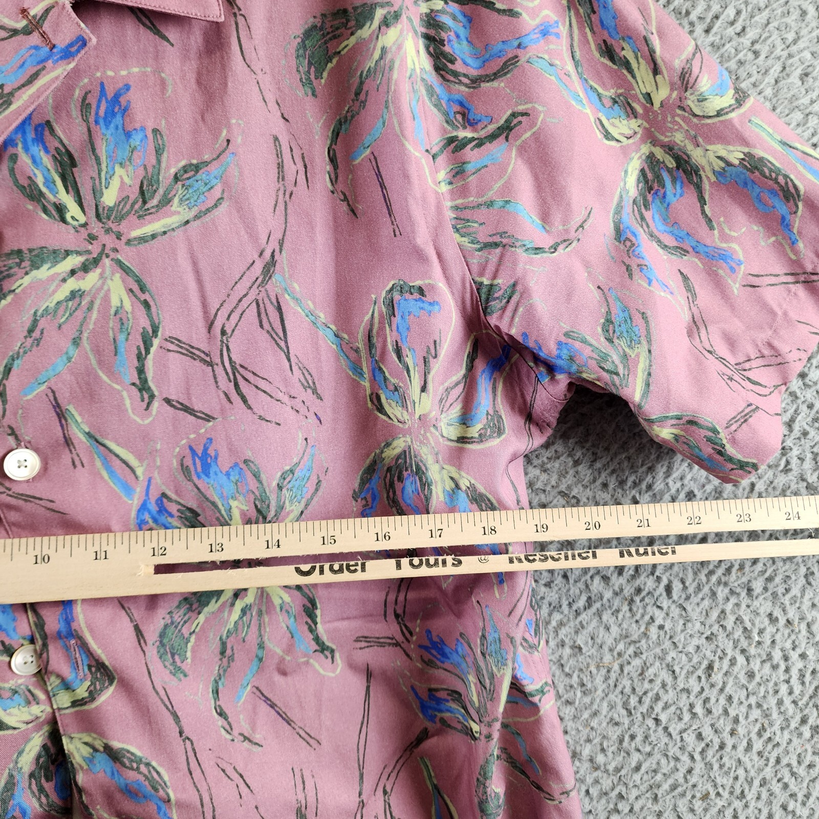 PS by Paul Smith Iris Floral Casual Fit Button Up Shirt Men's M Pink Multi S/S - Picture 6 of 12