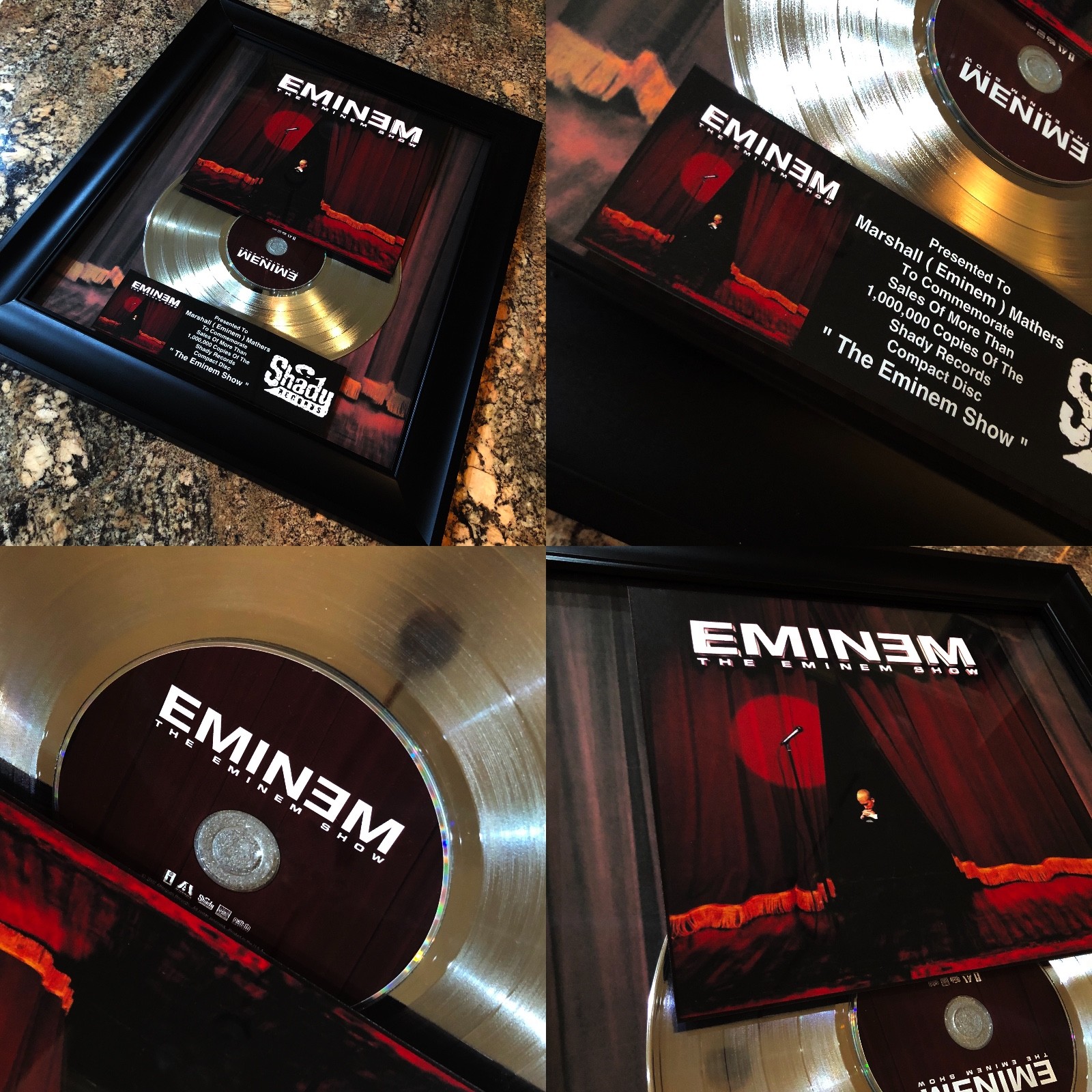 9 VERY RARE Eminem Platinum Record Disc Album Music Award MTV Grammy RIAA Dr Dre