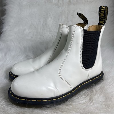 Dr. Martens White Chelsea Boots 2976 Smooth Leather Unisex Size US M8, 9 W ,EU41