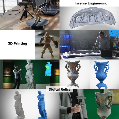 Portable Handheld POP2 3D Scanner Kit for 3D Printer 0.05mm 10 FPS Scan