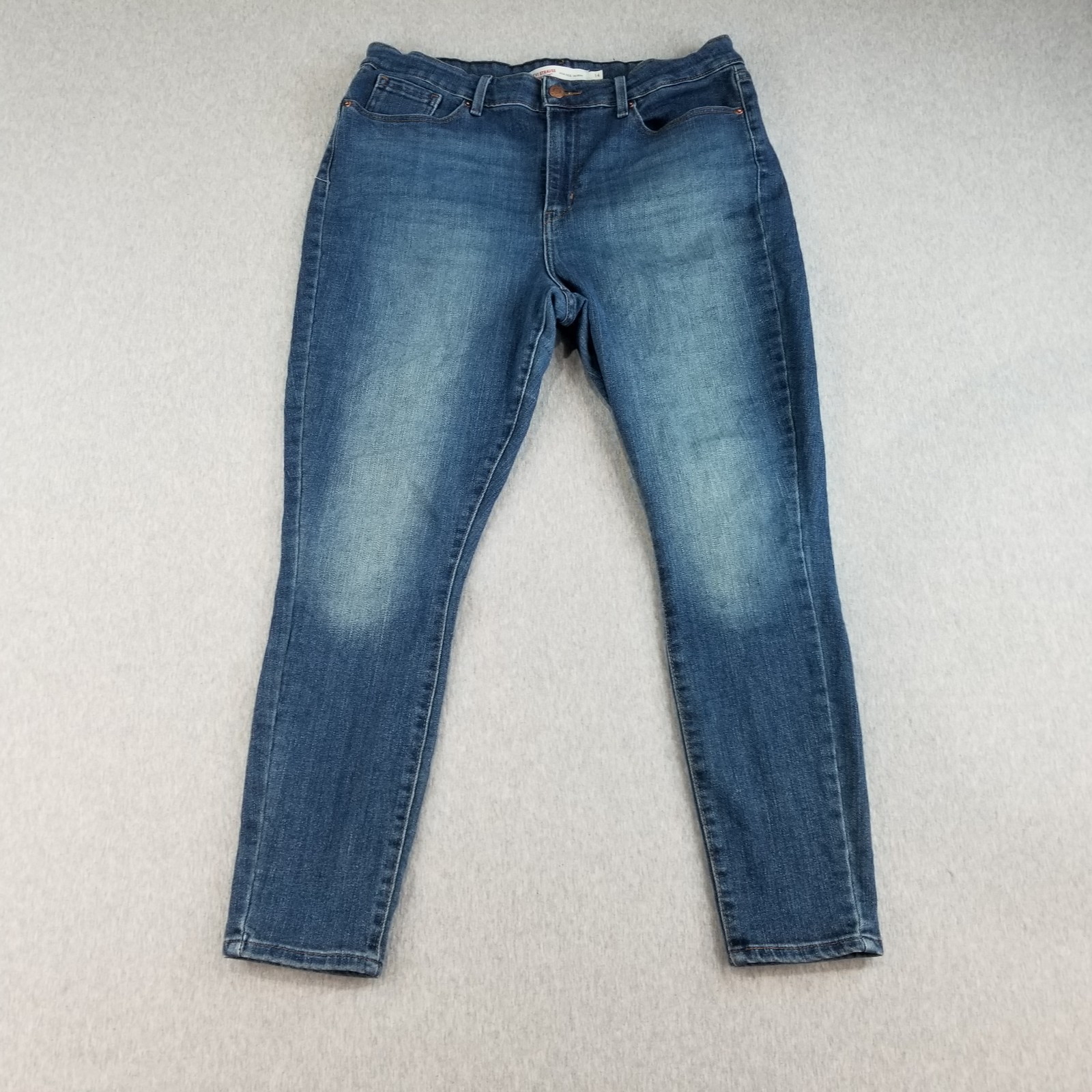 Levi Signature Jeans Women's Sz 14 High Rise Skinny Med Wash Normcore Cute Nice