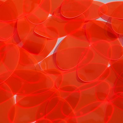 Ellipse Oval Vinyl Shape 1.5'' Orange Go Go Fluorescent Edge Glow