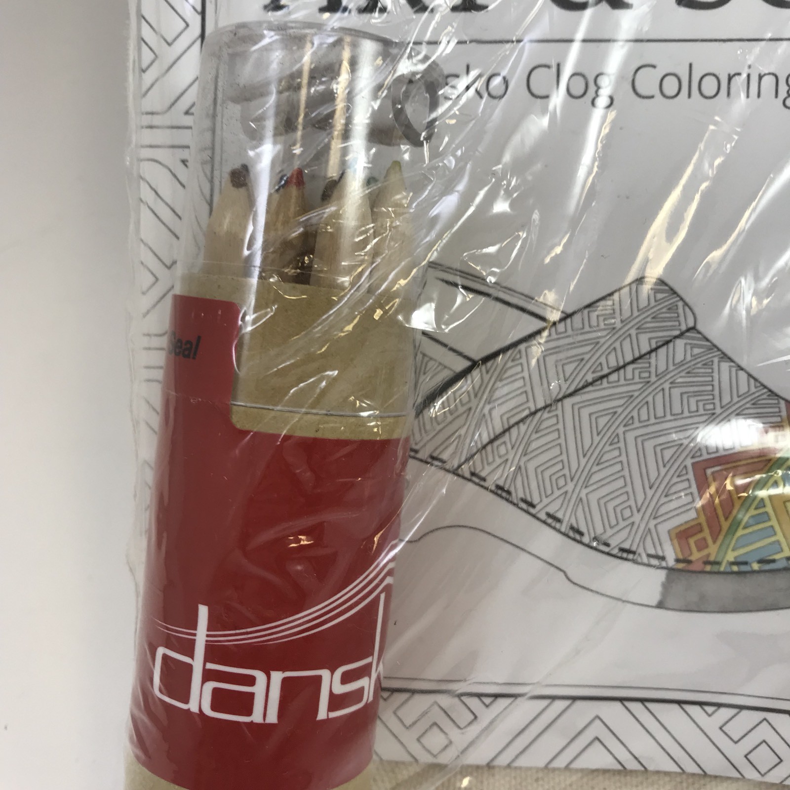 DANSKO CLOG Coloring Book Colored Pencils & Bag Promotional New Art & Sole