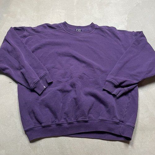 beyondclosetのHeavy cotton vintage print 90s sweatshirt Vintage Gap Sweatshirt 90s XL Men's Blank Purple Y2K Boxy | eBay