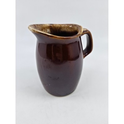 Hull Pottery Mirror Brown Drip Glaze Creamer Pitcher Vintage Oven Proof USA