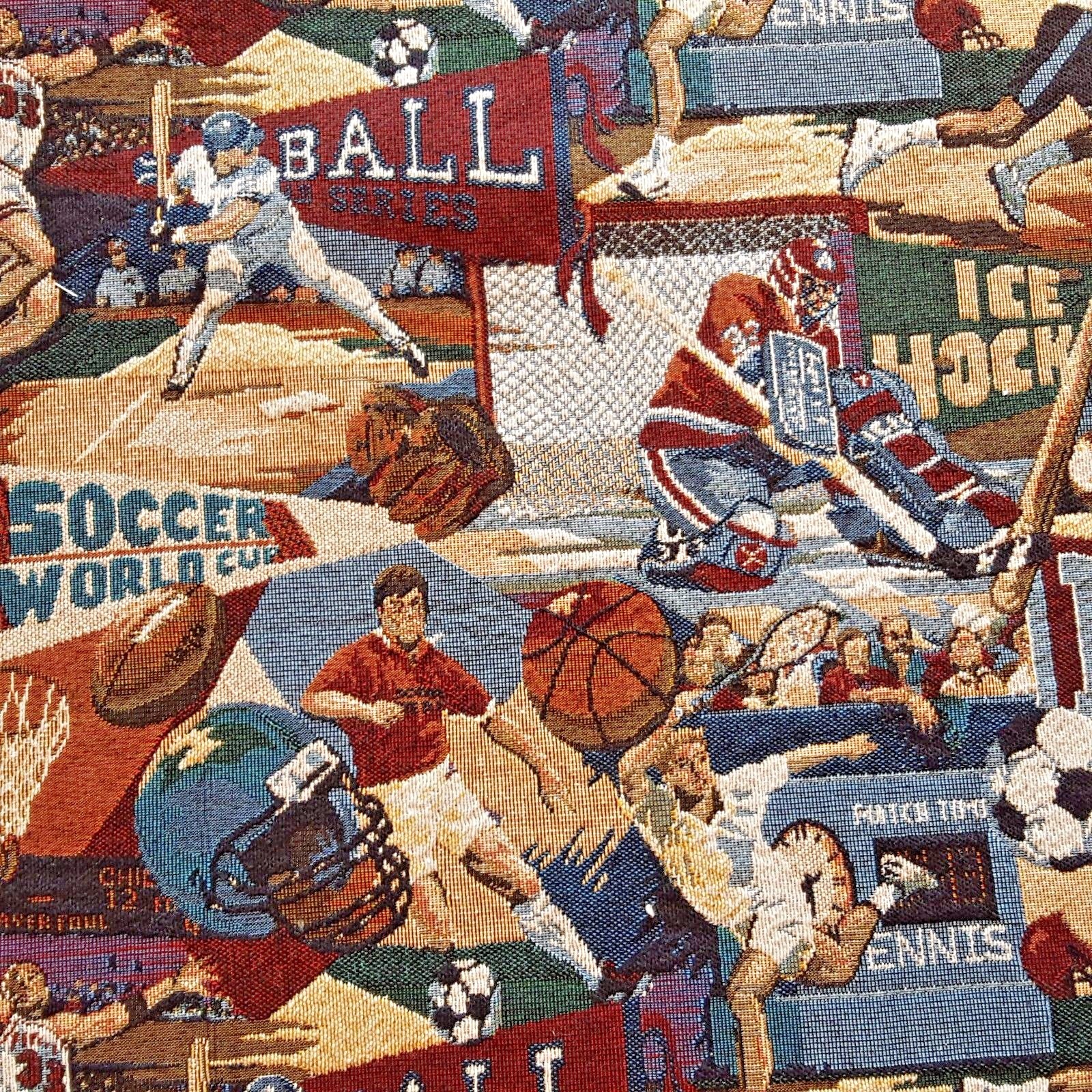 Sports Upholstery Fabric Football Baseball Soccer Basketball Hockey 3.5 yds 55w