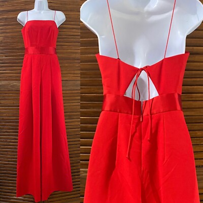 Milly Reina Tie Back Jumpsuit Ruby Size 0 With Tags