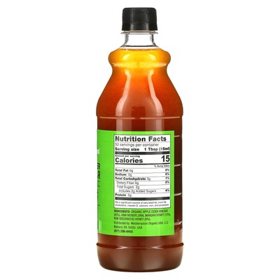 Raw Apple Cider Vinegar with Monofloral, Manuka Honey, 25 fl oz (750 ml)