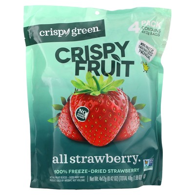 Crispy Fruit, All Strawberry, 4 упаковки по 0,42 унции (12 г) каждая