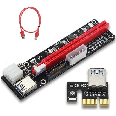 Powered USB3.0 GPU Riser Extender PCI-E riser Board PCI-E 1X Adapter Card Kit A