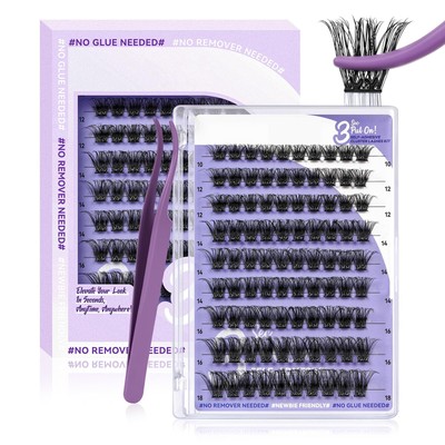 Self Adhesive Eyelashes Extension Kit 90 PCS Self Adhesive Lashes D Curl Glue...
