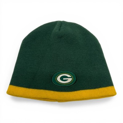 Green Bay Packers NFL Beanie Hat Green Gold Knit Logo One Size Excellent