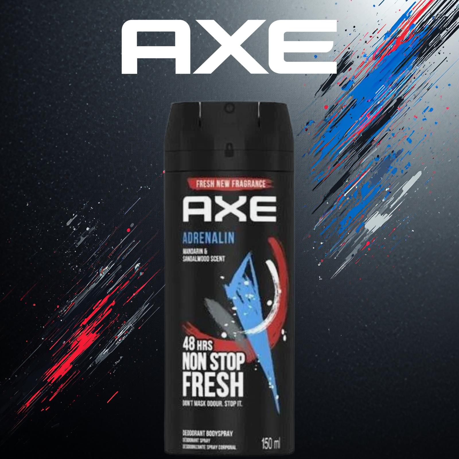Axe Adrenalin Deodorant Body Spray 150ml Mandarin & Sandalwood Men's