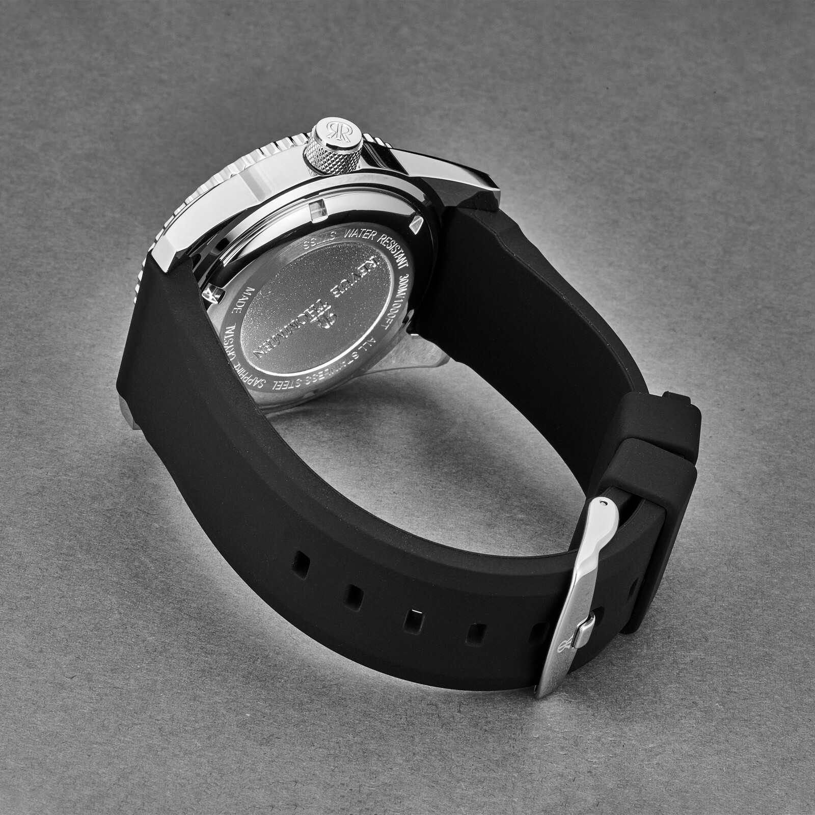 Pre-owned Revue Thommen Men's 17030.2534 'diver' Green Dial Rubber Strap Automatic Watch