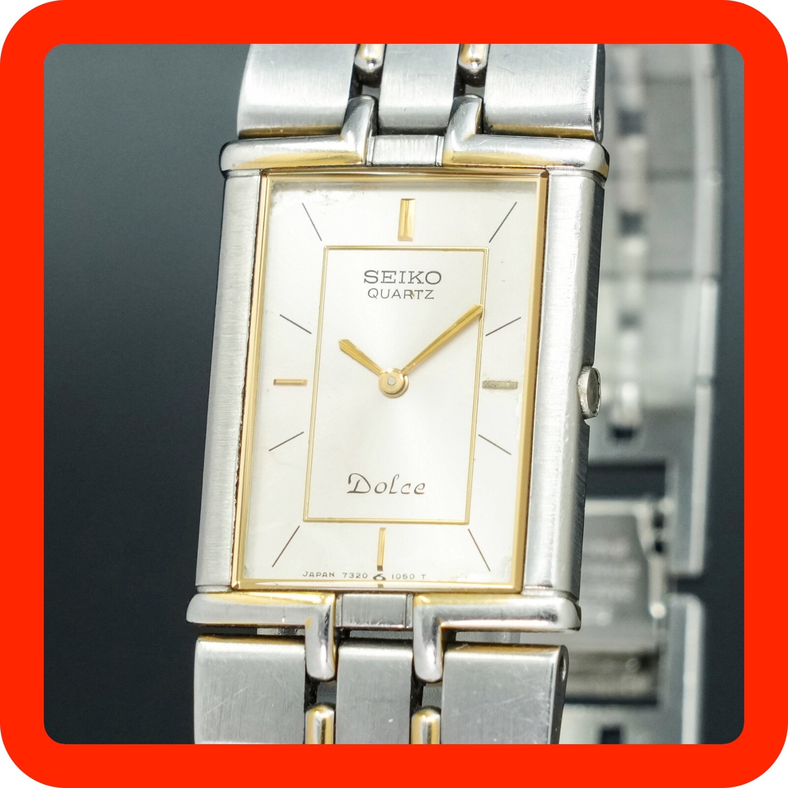 Seiko セイコー Dolce 7320-6090 シルバーゴールド Vintage 1984 SEIKO DOLCE 7320-6090 Original Band Square Tank