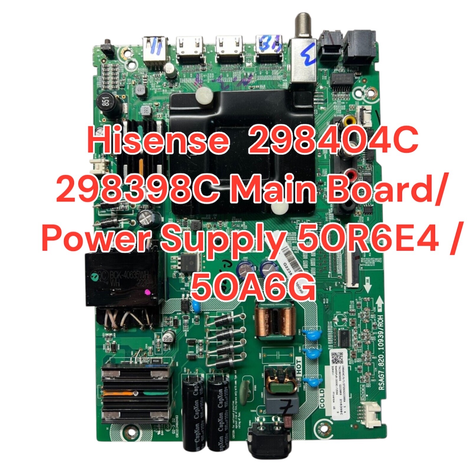 ハイセンス Hisense 50A6G/50A6H テレビ メイン基板一式 Hisense 50A6G Complete LED TV Repair Parts Kit (SEE NOTE) | eBay