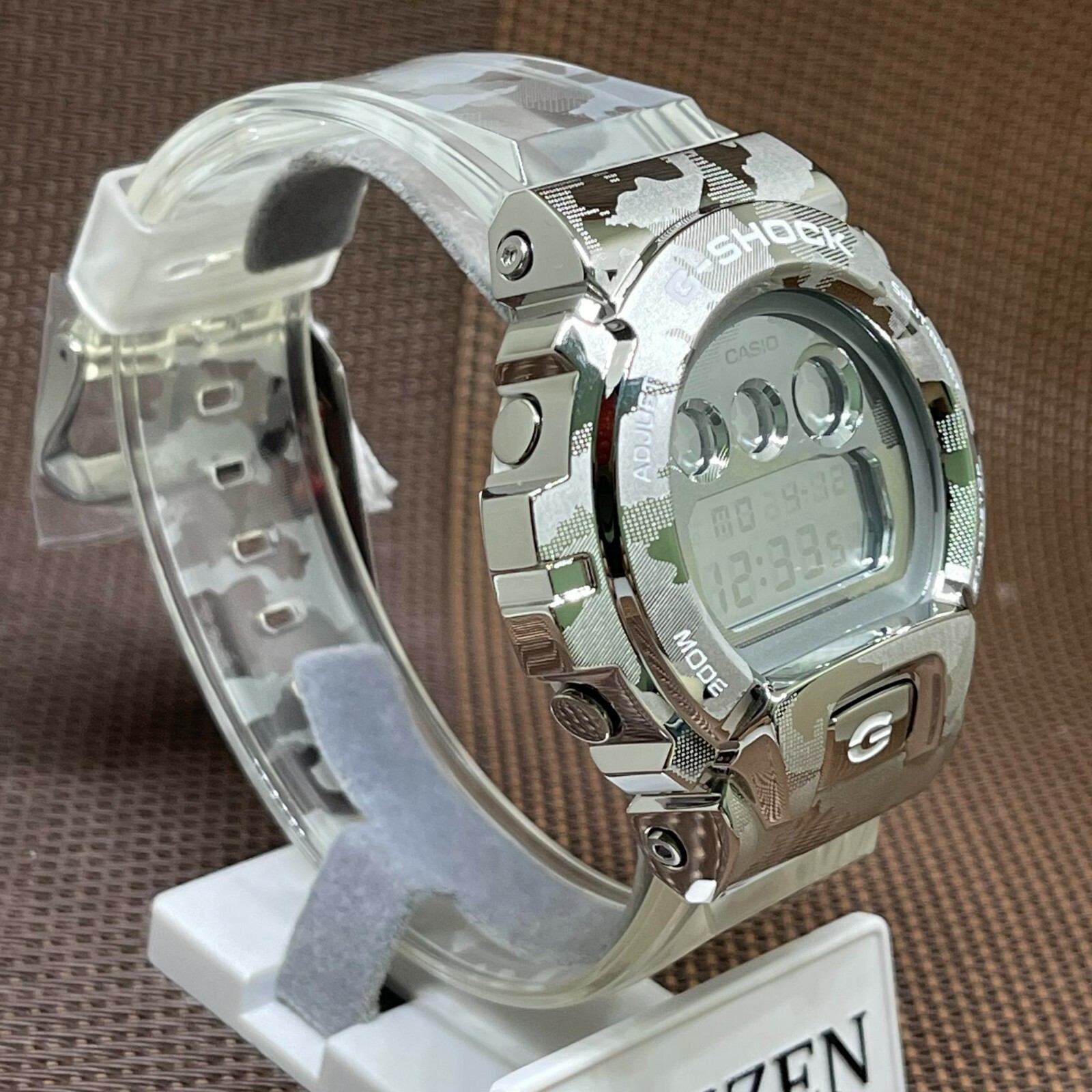 Pre-owned Casio G-shock Gm-6900scm-1d Camouflage Pattern Semi-transparent Band Men's Watch