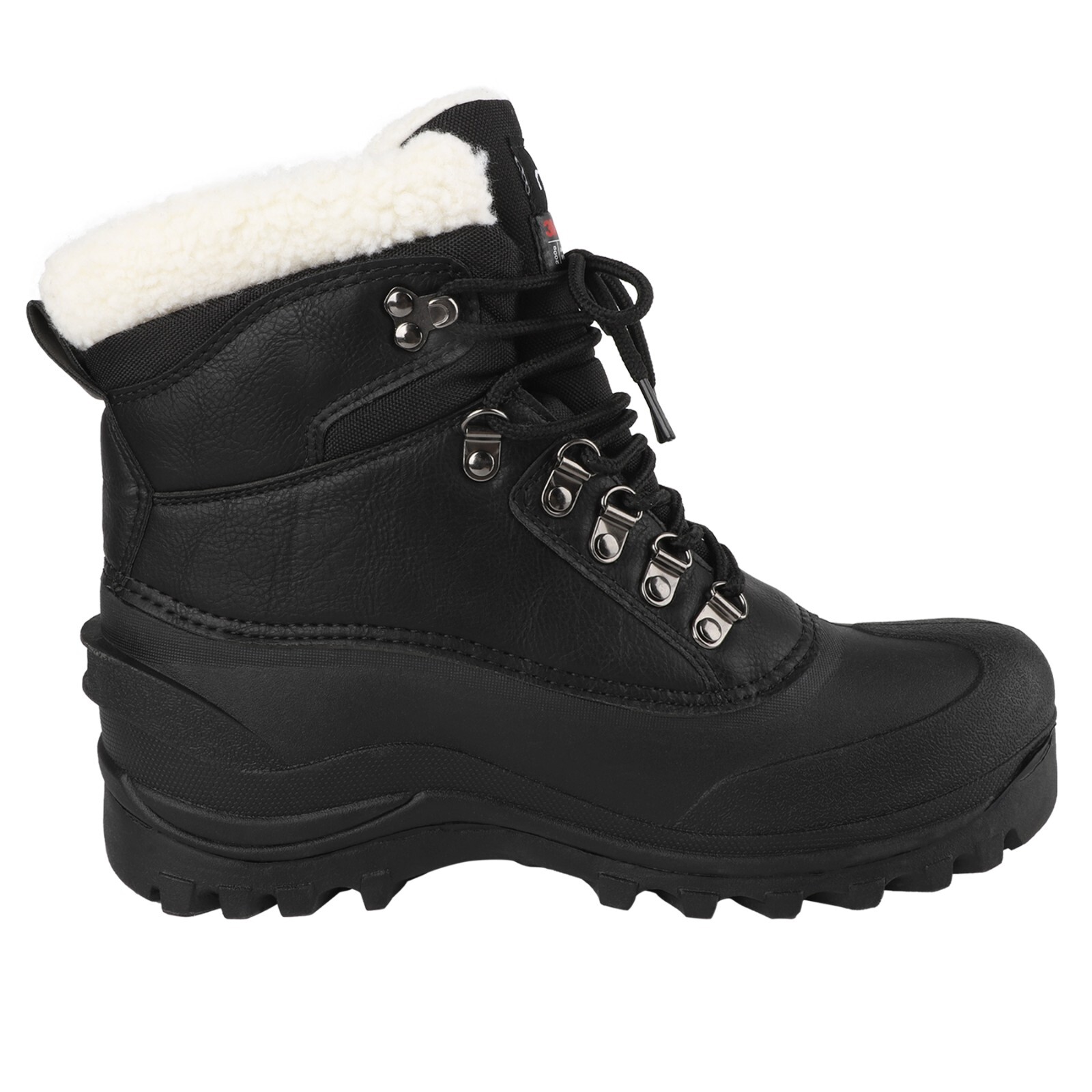 Mens Snow Boots Lace Up Outdoor Waterproof Winter Warm Fur Insulated Ski Boots