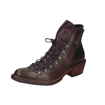 shoes women MOMA ankle boots brown leather 77304C-CUSCUS EY486