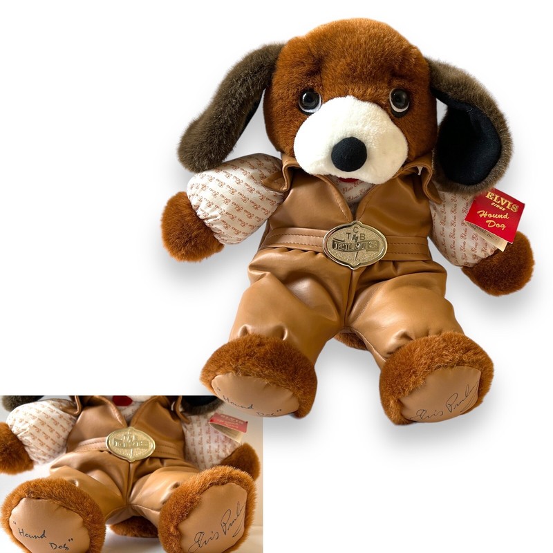 1994 Elvis Presley Hound Dog Musical Plush Dog Brown Outfit VIDEO!