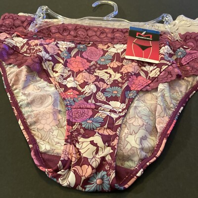 NEW! 3 PAIRS MAIDENFORM ASSORTED BIKINI PANTIES  / EXTRA LARGE Size 8 / $30