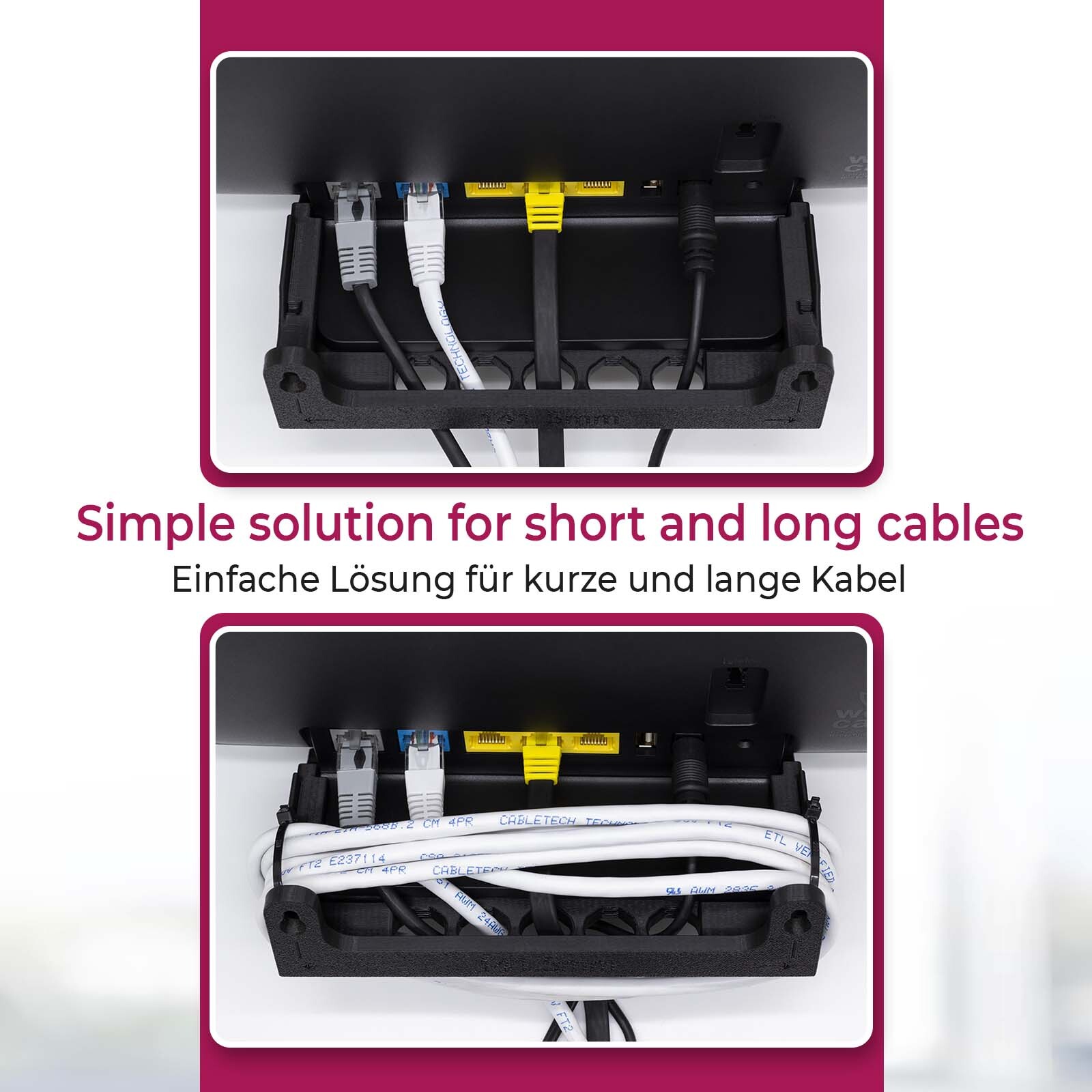 Wandhalterung Für Telekom Speedport Smart 4 Router – Mit Kabelmanagement & Belüftung, Schwarz