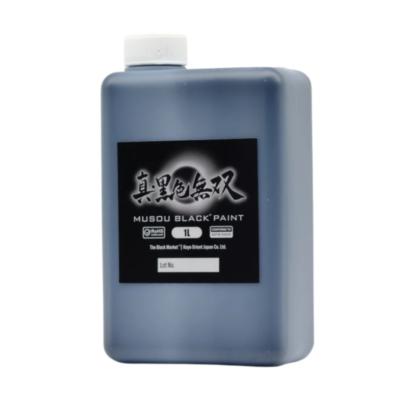 MUSOU BLACK PAINT - Blackest Acrylic Paint 1L Bottle -