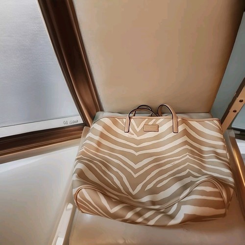 Coach Zebra Print Beige And White Large Tote Bag F26983 | eBay