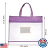 AVLA 4 Pack Student Book Pouches, A4 Mesh Zipper Bag with Handle, File Document Puzzle Bag with Name Card Pocket for Organizing Storage Board Games, School Office Appliances, Convenient to Carry