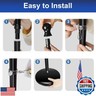 Indoor Flag pole with Base,Telescoping Flag Pole 6FT-8FT, Flagpoles Rotate 360 Degrees, 3X5ft American Flag. Suitable for Office, Auditorium, School, Use(Black-US)