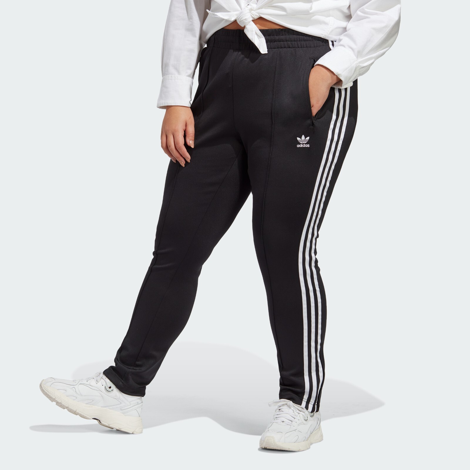 adidas Originals Plus Size 2X Womens Black/White 3-Stripes adidas Originals Plus Size 2X Womens Black/White 3-Stripes